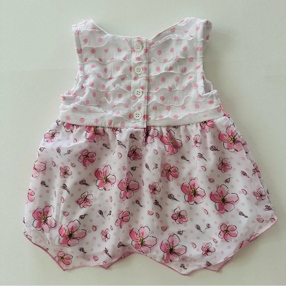 Little Lass 2T Toddler Girl Pink Floral Ruffle Top & Shorts Set Outfit Spring - Picture 6 of 9